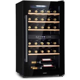 Klarstein Barossa 29 Duo Weinkühlschrank 29 Fl 80 Ltr 2 Zonen Drucktasten 29 Flaschen