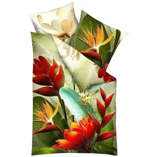 KAEPPEL Mako-Satin Bird of Paradise Bunt 135 x 200 cm + 80 x 80 cm