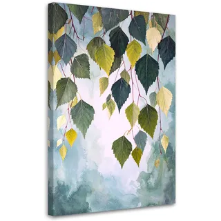 Leinwandbild Grüne Birkenblätter Natur Pflanzen 30x45