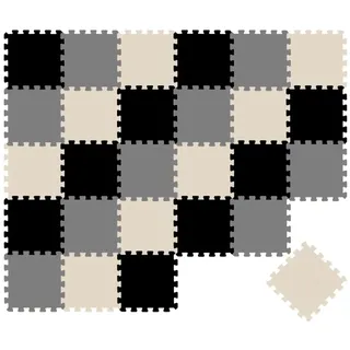 LittleTom Puzzlematte 30x30 cm Grau/Beige/Schwarz