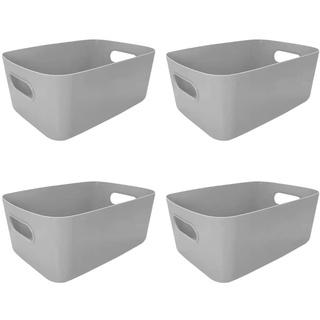 universal 4er Set Aufbewahrungsboxen 25 x 17 x 10 cm, aus Kunststoff, multifunktionale Küchenboxen, Badezimmer, Schubladen-Aufbewahrungskörbe