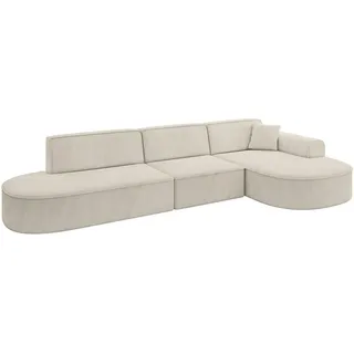altdecor Ecksofa Velours 4-Sitzer Beige