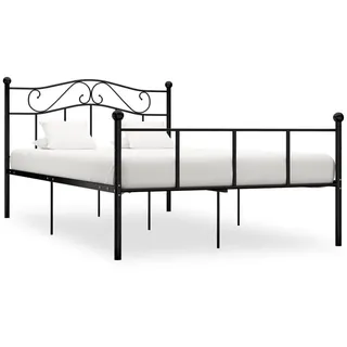 furnicato Bettgestell Metallbett 160x200 cm Schwarz mit Lattenrost, 208x167,5x95 cm (1-tlg), Stabiles Doppelbettgestell mit 28 cm Schlafhöhe für das Schlafzimmer schwarz 167.5 cm x 208 cm x 95 cm