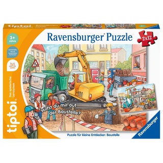 Ravensburger tiptoi Puzzle 00137 Puzzle für kleine Entdecker: Baustelle, Puzzle für Kinder ab 3 Jahren, für 1 Spieler