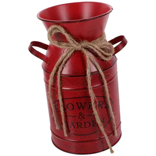 OUNONA Blumenkrug Vase Vintage Rustikaler Metallkrug Eisen Blumenbehälter Für Home Office Hotel