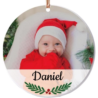Personalisierte Weihnachtskugeln mit Foto, Weihnachtskugeln für Erste Babys 2023, Weihnachtskugel Anhänger mit Foto und Namen, Personalisierte Geschenke für Babys