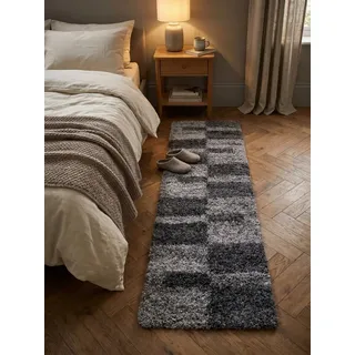 KADIMA DESIGN Teppich WERFEN Shaggy Langflor Küche Küchenläufer Teppichläufer Waschbar, Läufer, Höhe: 32 mm, Grau, 80x250 cm, Waschbar Bettvorleger Strapazierfähig Flurläufer grau Läufer | 80 cm x 250 cm x 32 mm