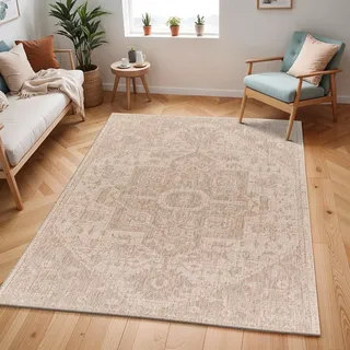 livabliss Teppich »LEMARK«, rechteckig, 4 mm Höhe, Teppich In- /Outdoor Boho Jute-Optik, Balkon, Terrasse, Garten, Beige
