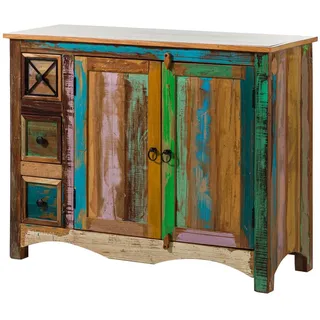 MASSIVMOEBEL24.DE Kommode 110 x 85 x 40 cm Mehrfarbig