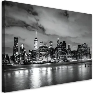 Leinwandbild New York Manhattan Brooklyn Schwarz-weiß 60x40