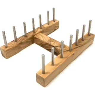 Halter für bis zu 6 Frühstücksbrettchen Olivenholz Brettchenhalter Brettchenständer - Silber