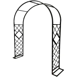 Schwer Rosenbogen Verzinkt Gartenbogen, Rosenbogen Aus Metall Stabil Für Kletterpflanzen Freistehend, Gartenbogen Gartenlaube, Rosengestell Torbogen (Schwarz, W200 X H230cm)