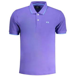 La Martina Poloshirt Polo Kurzarmhemd Lila – Regular Fit mit Stickerei S (46)