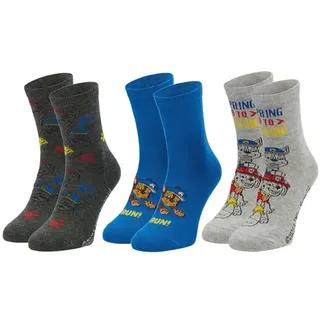 Paw Patrol Socken Kinder Jungen 23-26, 3 Paar Baumwoll-Mix Chase Marshall | 76 % Baumwolle, atmungsaktiv · flache Zehennaht · Füllung für Adventskalender & Nikolausstiefel · Geschenk zu Weihnachten - 23-26