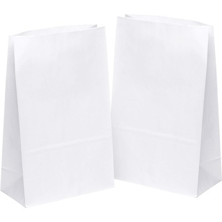 kgpack 50 Papiertüten groß 31x19x10 cm Weiß Kraftpapier Tüten zum befüllen Tüte braune Brottüten Kraftpapiertüten Papiertütchen Papier Adventskalender Packpapier Butterbrottüten Geschenktüten kleine