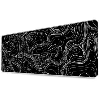 FELIXLEO Gaming Mauspad Gaming Mauspad 900 x 400 mm Artistic Curve Anti-Rutsch wasserdicht schwarz