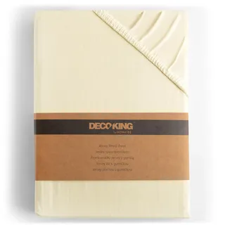DecoKing Spannbettlaken Jersey 160 x 200 - 180 x 200 cm beige