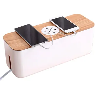 Stronrive Kabelbox Steckdosenbox Kabelmanagement Box Für Steckdosenleiste Kunststoff Kabel Organizer Box Kabelkasten Zum Kabel Verstecken Kabelsammler Kabelbox Aufbewahrungsbox, Kabelführungen Schutz