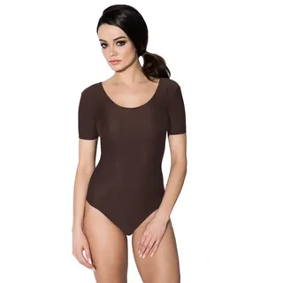Aquarti Turnanzug Aquarti Damen Ballett Trikot Kurzarm Gymnastik Tanz-Body braun 40