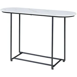 [en.casa] Nordfron Konsolentisch 120x40x75 cm Marmor weiß