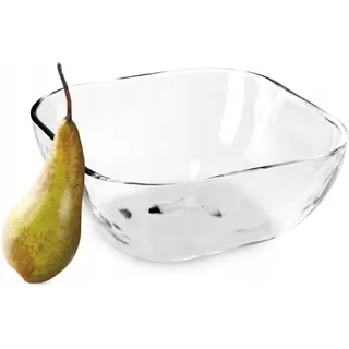 Glasschüssel, eckige Obstschale aus robustem Glas, 20cm, 1 stück - Kadax