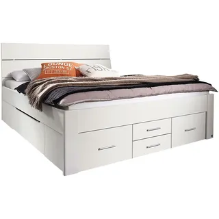 RAUCH ORANGE Scala - Futonbett (Dekor-Kopfteil,6 Schubkästen, Alpinweiß, 160x200cm)
