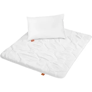 sleepling Kinderbettdecke 100x135 cm und Kissen 40x60 cm, Ganzjahresdecke | Kinderbetten Set, medium Bettdecke 100 x 135 cm + Kopfkissen 40 x 60 cm für Kinder, Kinderdecke, Made in EU, OEKO-TEX