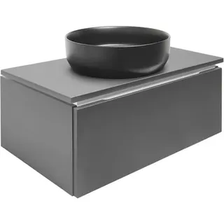 SAT Badezimmerschrank mit Waschbecken Feel 80x30x46 cm Anthrazit Matt SATFEEL80ANTD