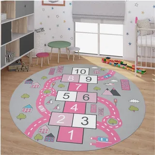TT Home Kinderteppich 160 x 160 cm Pink