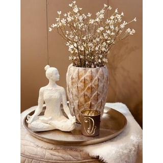 Exner GmbH Garten- & Wohnaccessoires Dekovase Topf Valo, Zement, 17,5x17,5x23 cm creme beige grau Shabby Vase (1 St)