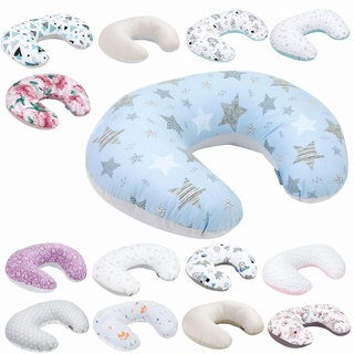 Bellochi Stillkissen, Stillkissen klein - Stillhörnchen, Stillkissen mond, Nursing Pillow, Baby Pillow, Breastfeeding Pillow, Stillmond für unterwegs - 100% Baumwolle Rigel Star