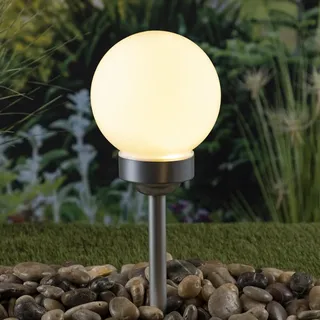 LED Solar Kugel - Gartenleuchte - 4 warmwei√üe LED - H: 67,5cm D: 25cm - inkl. Erdspie√ü