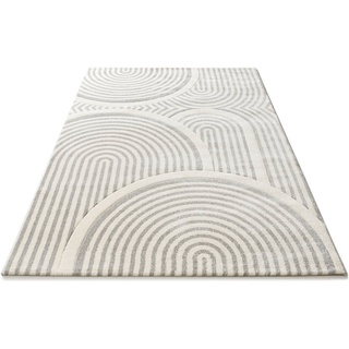 Teppich »Imogen«, Leonique, rechteckig, Höhe: 13 mm, Hoch-Tief-Effekt, softer Kurzflor, modern, pflegeleicht, Scandi-Look grau 160 cm x 230 cm x 13 mm