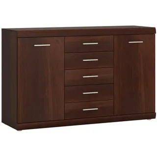 Lomadox Sideboard IMPERIA-129, Kommode Anrichte 140 cm Nussbaum Wohnzimmer braun retro braun
