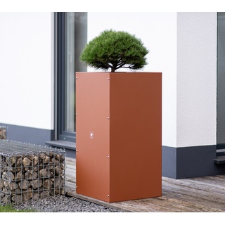 Herstera Garden Metall Pflanzkübel Cube | Rost | 50x50x100 cm