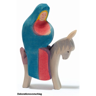 OSTHEIMER 4038 Set Maria auf Esel reitend aus Holz Höhe 16cm Weihnachten Krippenfiguren