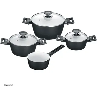 Berndes Kochtopfset 4-teilig, Pfannenset + Topfset, Schwarz