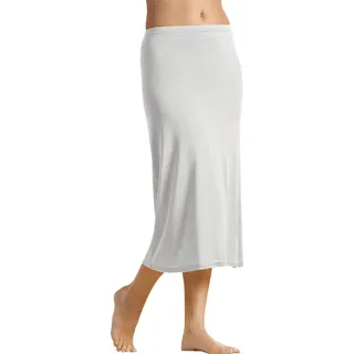 TEXEMP Unterrock Damen Unterrock Unterkleid Lang Rock Halbrock Knielang (1-tlg) 95% Baumwolle - 70cm Länge - Mit Schlitz unten weiß L/XL