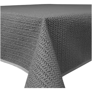 Gartentischdecke Outdoor rechteckig wetterfest wasserabweisend rutschfest abwischbar PVC Weichschaum Tischdecke für Garten, Balkon, Terrasse und Camping (Grau, 130 x 160 cm)
