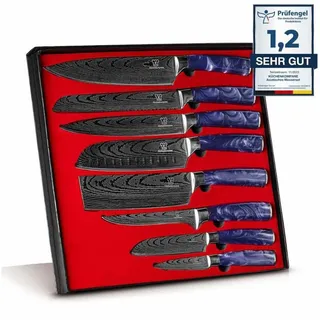 Küchenkompane Messer-Set Asiatisches Messerset Pinku 8-teiliges Küchenmesser Set Premium (8-tlg) lila|silberfarben