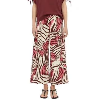 Culotte S.OLIVER, Damen, Gr. 36, N-Gr, marsala pink aop, Web, Obermaterial: 99% Polyester, 1% Elasthan, bedruckt, bequem lang, Hosen Culotte