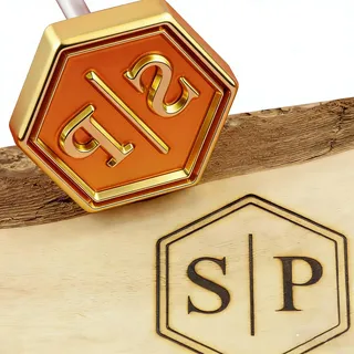 Branding Irom for Wood Custom Branding Iron Wood Leather Burning Stamp Handcrafted by Design Gift for Woodworkers (6.3x6.3cm)