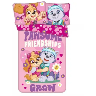 PAW PATROL Kinderbettwäsche Paw Patrol Kinderbettwäsche 100x135cm Pawsome Set rosa