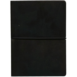 Ciak Kleines Leder-Notizbuch schwarz mit liniertem elfenbeinfarbenen Papier