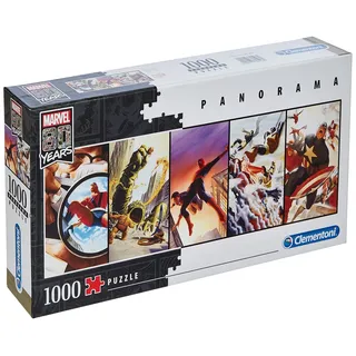 Clementoni 39546 Marvel 80 Jahre – Puzzle 1000 Teile, Panorama Puzzle, 80 Jahre Marvel Geburtstags-Puzzlespaß, Erwachsenenpuzzle ab 9 Jahren