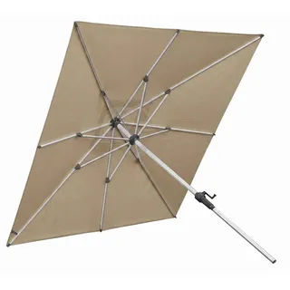 anndora Sonnenschirm 2,7x2,7 m knickbar UV-Schutz UPF 50 Kurbelsystem Dark Natural - Beige