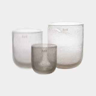DutZ Dekovase Blumenvase Klarglas mit Blasen H23 weiß