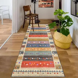 Teppichläufer 60 x 180 cm Teppich Flur Läufer rutschfest Küchen Teppiche Läufer Küchenteppich Waschbar Läufer Teppich für Flur Bodenmatte Flur Runner Teppich für Entryway Wäsche Schlafzimmer