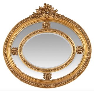 Casa Padrino Barockspiegel »Luxus Barock Wandspiegel Oval Gold 120 cm - Massiv und Schwer - Goldener Spiegel«