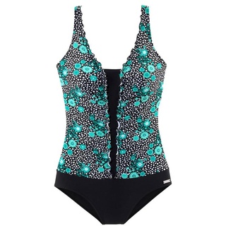 LASCANA Badeanzug Damen schwarz-mint Gr.50 Cup E